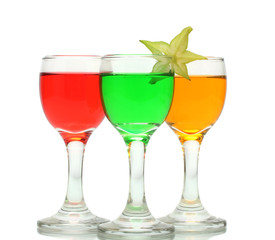 alcoholic cocktails isolated on white