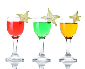 alcoholic cocktails isolated on white