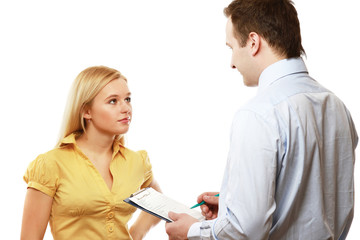 A realtor and a client