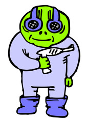 Cartoon alien illustration