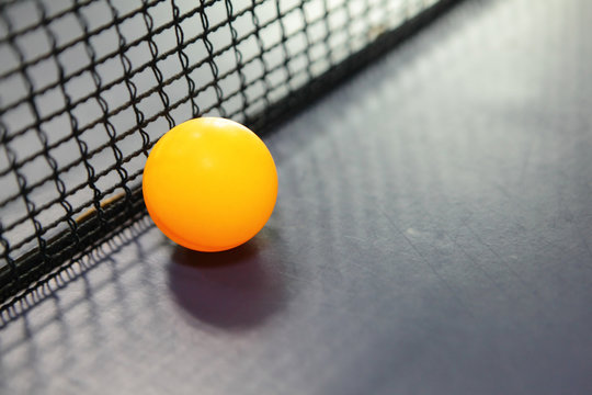 Orange table tennis ball