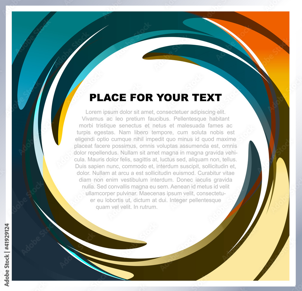 Poster Abstract vector background with colorful swirl