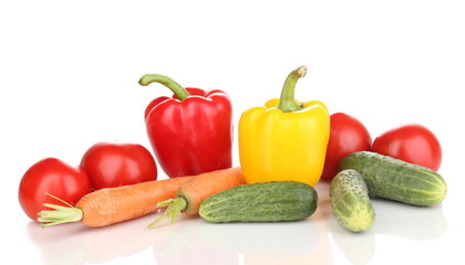 Fresh vegetables isolated on white