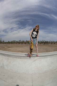 skateboarder girl posse ramp