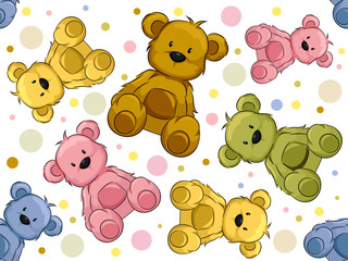 Fototapety  Seamless Teddy Bears