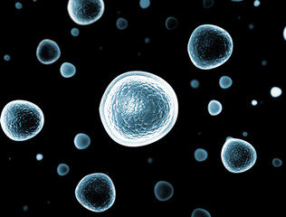 Obraz na płótnie Canvas Ilustracja z komórek w niebieski