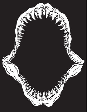 Shark Jaw Isolated Vector Illustration