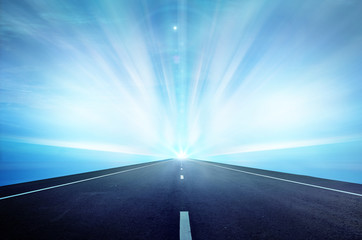 Way high way blue sky