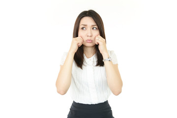 Fototapeta premium 困っている様子のオフィスレディー