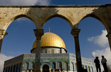 al aksa mosque through an arch, jerusalem