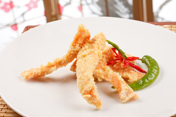 salmon in tempura