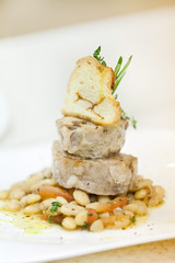 meat with orzo pasta