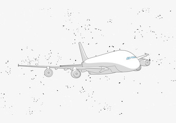Airplane on gray
