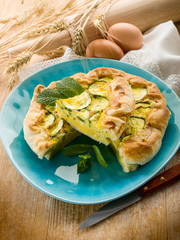 quiche with eggs and zucchinis
