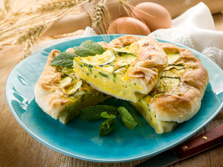 quiche with eggs and zucchinis