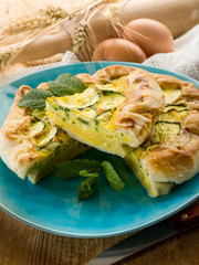 quiche with eggs and zucchinis