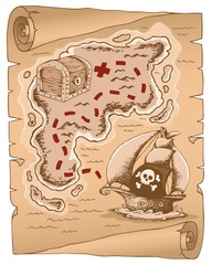 Parchment with treasure map 1 © Klara Viskova