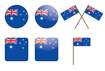 badges with flag of Australia vector illustration