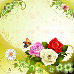 Springtime background with flowers