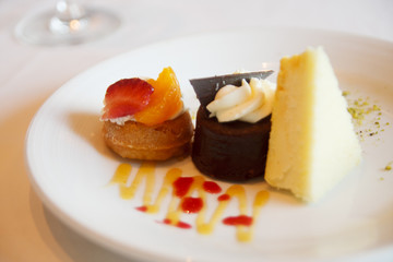 Three Pastries on Plate