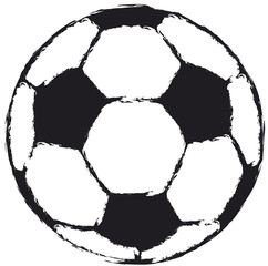 grungy soccer ball isolated, vector