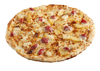 Pizza sweet with strawberries