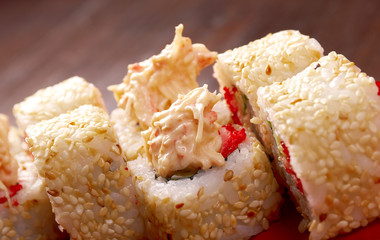 Japanese sushi  traditional japanese food.