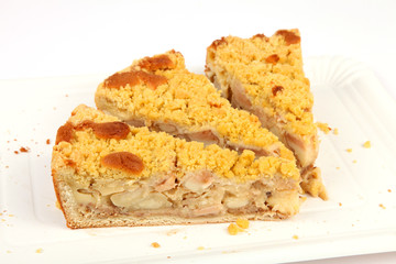 Drei Stück Apfelkuchen
