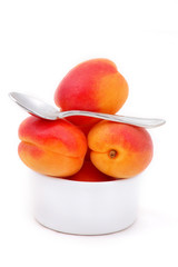 apricots healthy dessert isolated with tea spoon