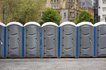 portaloos at an outdoor event