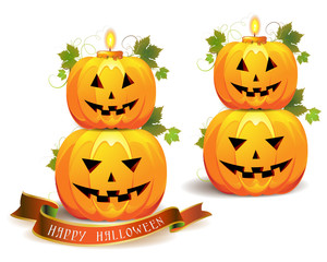 Halloween pumpkin with candle