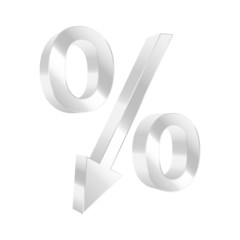 Dropping percent symbol. Vector illustration