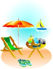 Summer beach holiday, vector