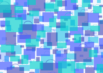 Color background – shopping. Blue.