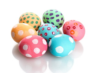 Colorful Easter Eggs isolated on white