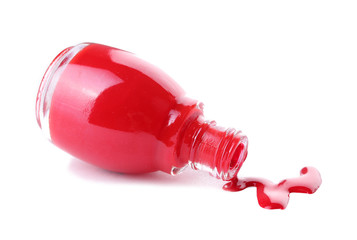 red nail polish isolated on white