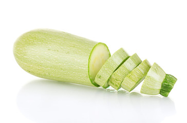 sliced squash isolated on white