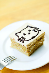 Cat Coffee Cake on dish