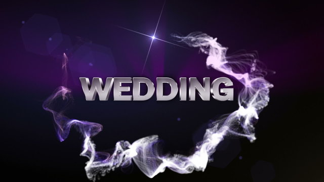 WEDDING Text in Particle (Double Version) Blue - HD1080