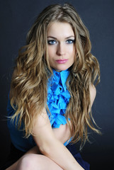 bright portrait of the beautiful girl with long hair