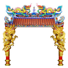 Chinese style dragon statue in temple