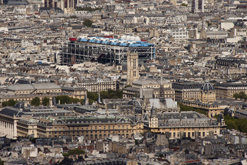 centre pompidou and city roofs