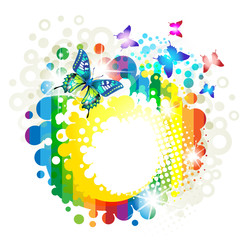 Colorful background with butterfly