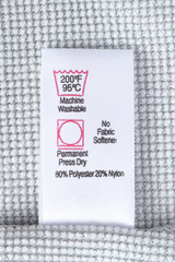 Microfiber towel label 80% polyester 20% nylon