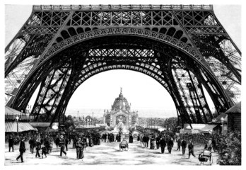 Naklejka premium Paris - Eiffel Tower - 19th century