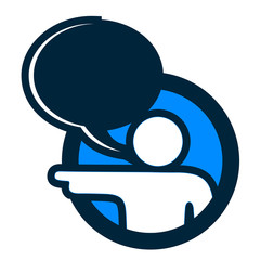 Comic character pointing