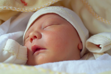 adorable sleeping newborn baby
