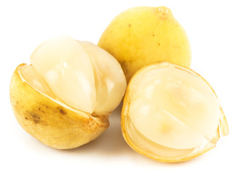 Lanzones fruit isolated on white background