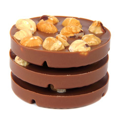 delicious chocolate close up isolated on white