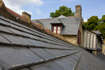 Fototapeta na wymiar Brittany house roof